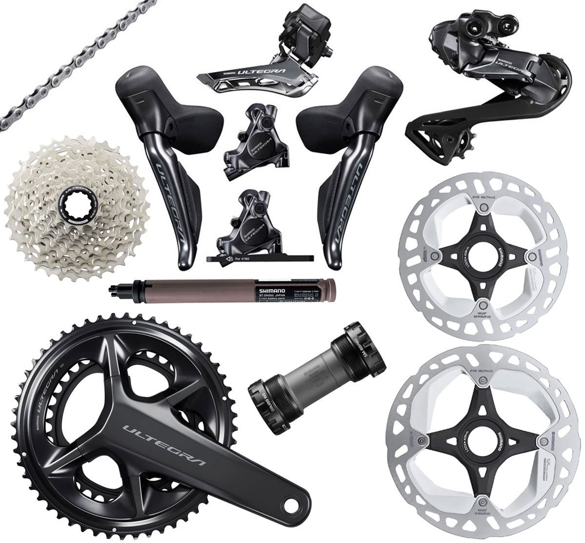 Shimano Gruppo ULTEGRA Di2 R8170 2x12 velocità 140/160mm TOP-DEAL
